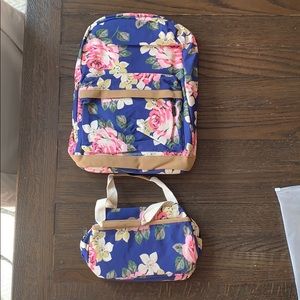 Abshoo Navy floral backpack and lunch bag NWT